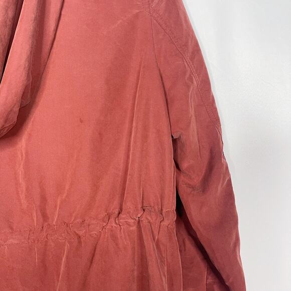 H&M Divided Womens 6 Brick Orange Lightweight Utility Jacket Drape 3/4 Sleeve - Picture 8 of 10